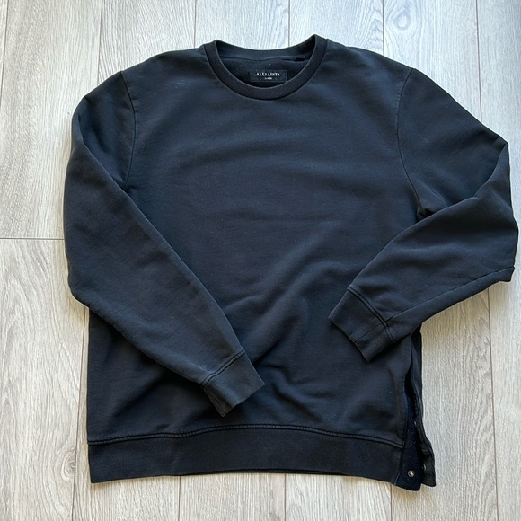 AllSaints Crew Neck Sweatshirt with side detail - Picture 1 of 5